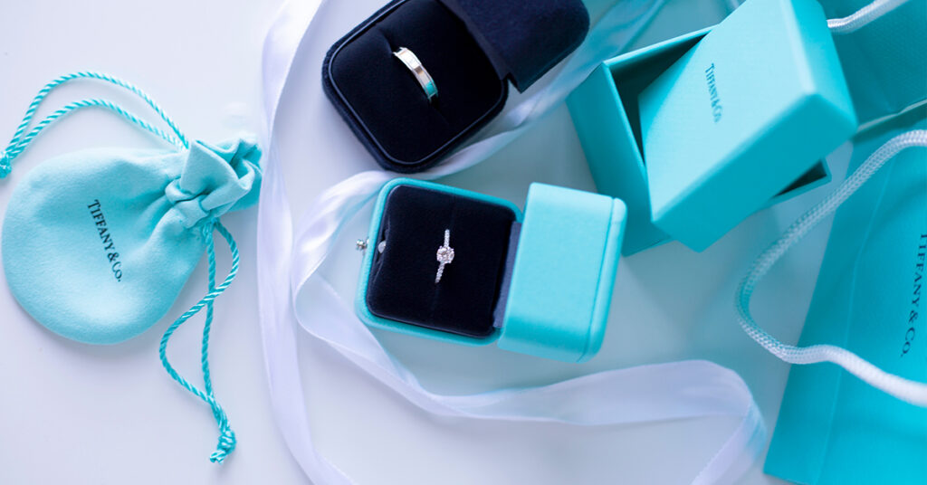 Tiffany & Co. blue boxes and diamonds
